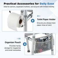 Raised Toilet Seat with Handles, Height & Width Adjustable Elevated Toilet Seat Riser