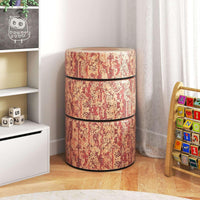 3-Piece Kids Floor Cushions with Wood Printing Nature Decoration