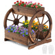 Wood Wagon Planter 2-Tier with 3 Growing Boxes and Wheels