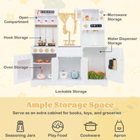 Pretend Play Kitchen for Kids with Coffee Maker Sink Faucet