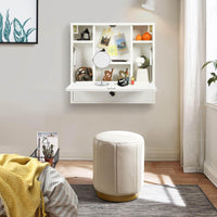 Floating Computer Desk with Storage Drawer & Shelves