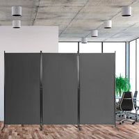 3-Panel Room Divider, Folding Privacy Screen with Durable Hinges Steel Base