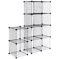 Giantex Metal Wire Cube Storage, 12-Cube Stackable Free Standing Cubby Storage Organizer Shelf