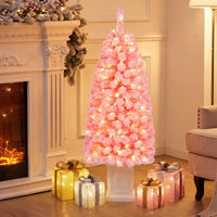 120 cm Pre-lit Potted Artificial Christmas Tree w/ 100 Warm White LED Lights