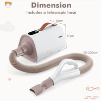Dog Dryer, Dog Cat Hair Blower with Negative Ion Function, Adjustable Temperature & Airflow