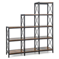 Giantex 5-Tier Bookshelf, 9 Cubes Bookcase w/Carbon Steel Frame