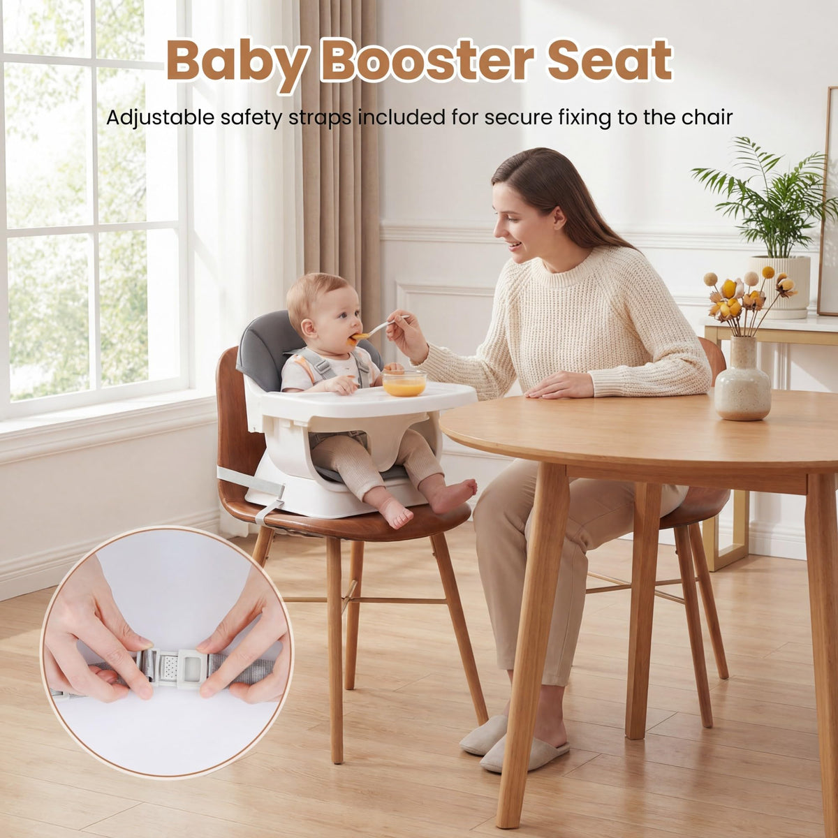 Convertible High Chair for Babies and Toddlers with 3-Position Adjustable Tray and 5-Point Harness