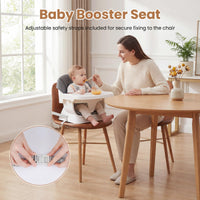 Convertible High Chair for Babies and Toddlers with 3-Position Adjustable Tray and 5-Point Harness