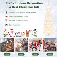 2.1M Pre-Lit White Christmas Tree with 8 Lighting Modes