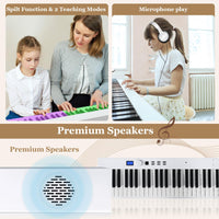88-Key Foldable Digital Piano with MIDI & Wireless BT & Bag