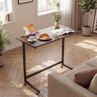 Mobile Side Table Rolling Laptop Desk Cart with Tablet Slot Over Bed Table with Wheels