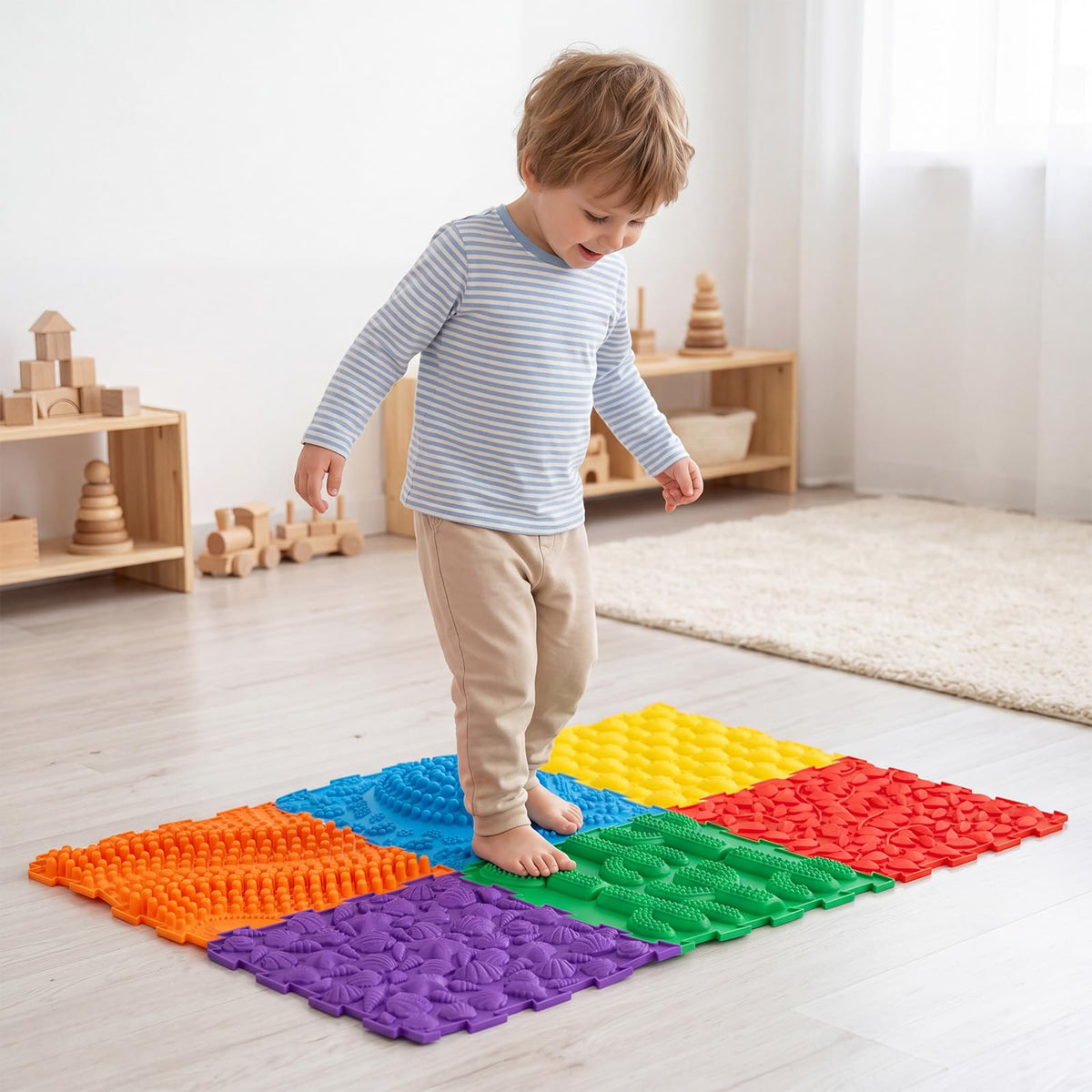 6 PCS Sensory Mats for Kids with Rich Colors for Children Aged 3+ Years Old