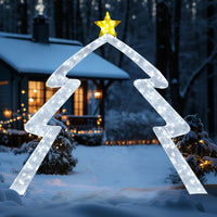 269cm Christmas Tree-shaped Archway with Top Star and Adjustable LED Lights
