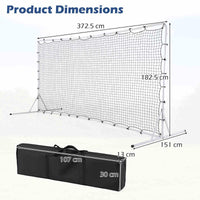 375cm x185cm Soccer Rebounder Net with Carrying Bag