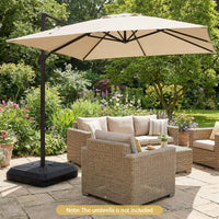 Cantilever Offset Umbrella Base w/Wheels,Heavy-Duty Patio Umbrella Weight Stand