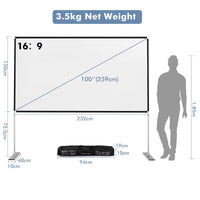 100" Projector Screen with Stand, Projector Screen with 160° Viewing Angle