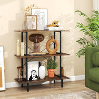 Giantex 3-Tier Bookshelf, Industrial Bookcase w/Open Shelves, Corner Display Shelf