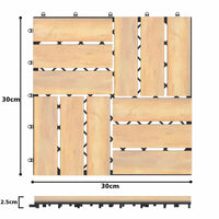 27 Pieces Acacia Wood Interlocking Patio Deck Tile Indoor Outdoor