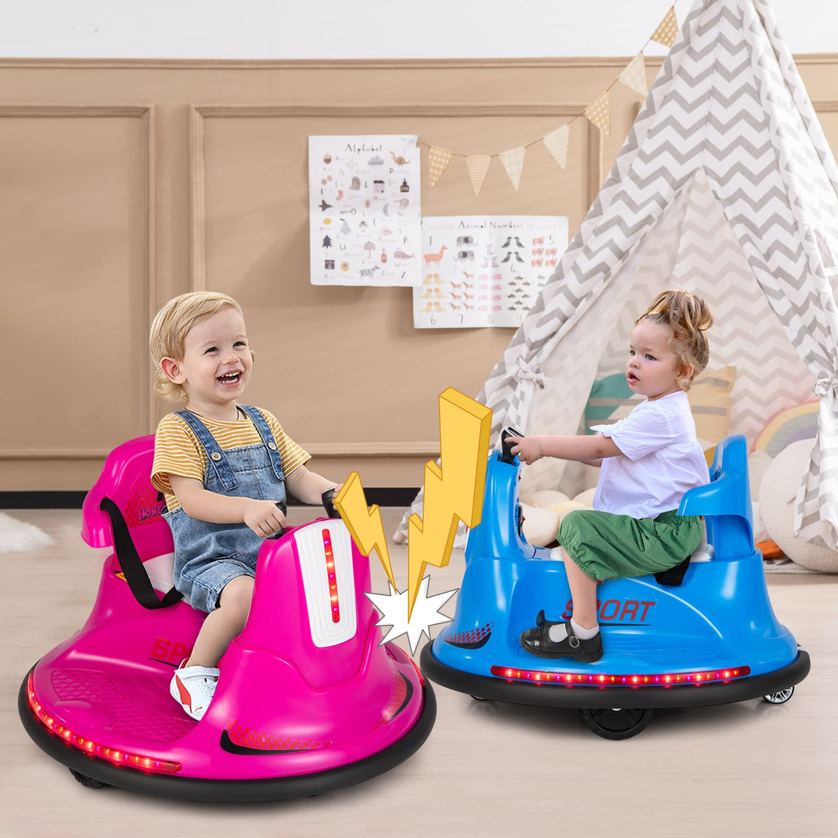 Electric Bumper Car with Built-in Music for Kids