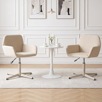Giantex Vanity Chair with Back, 360° Swivel Armchair w/Adjustable Height