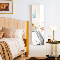 Giantex 120 x 37 cm Over the Door Mirror, Full-Length Mirror with Hooks