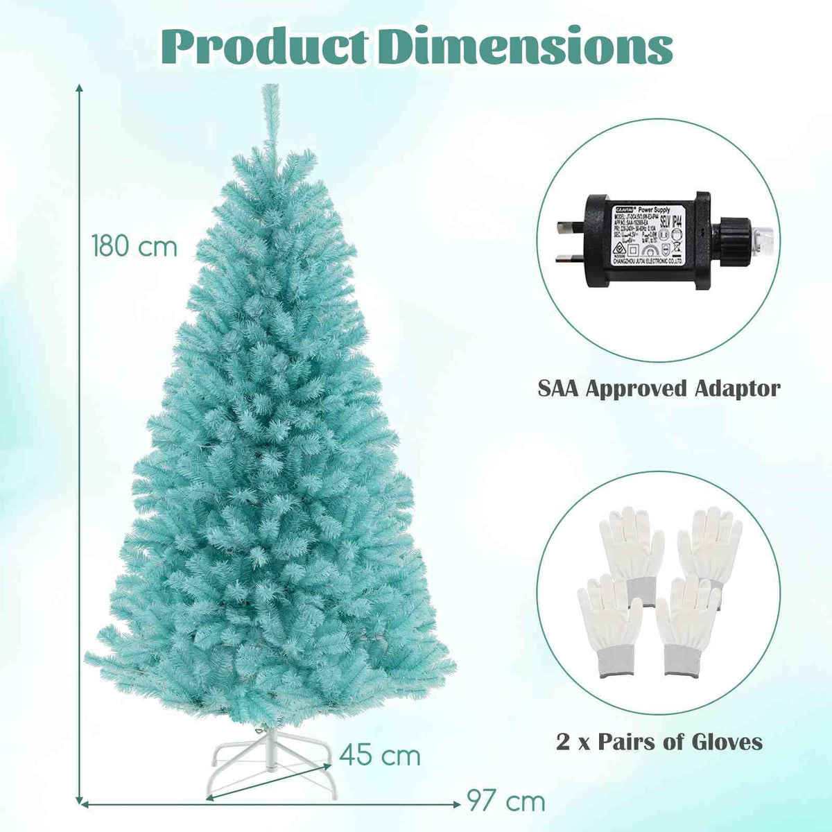 1.8M Blue Artificial Christmas Tree with 758 Lush Branch Tips