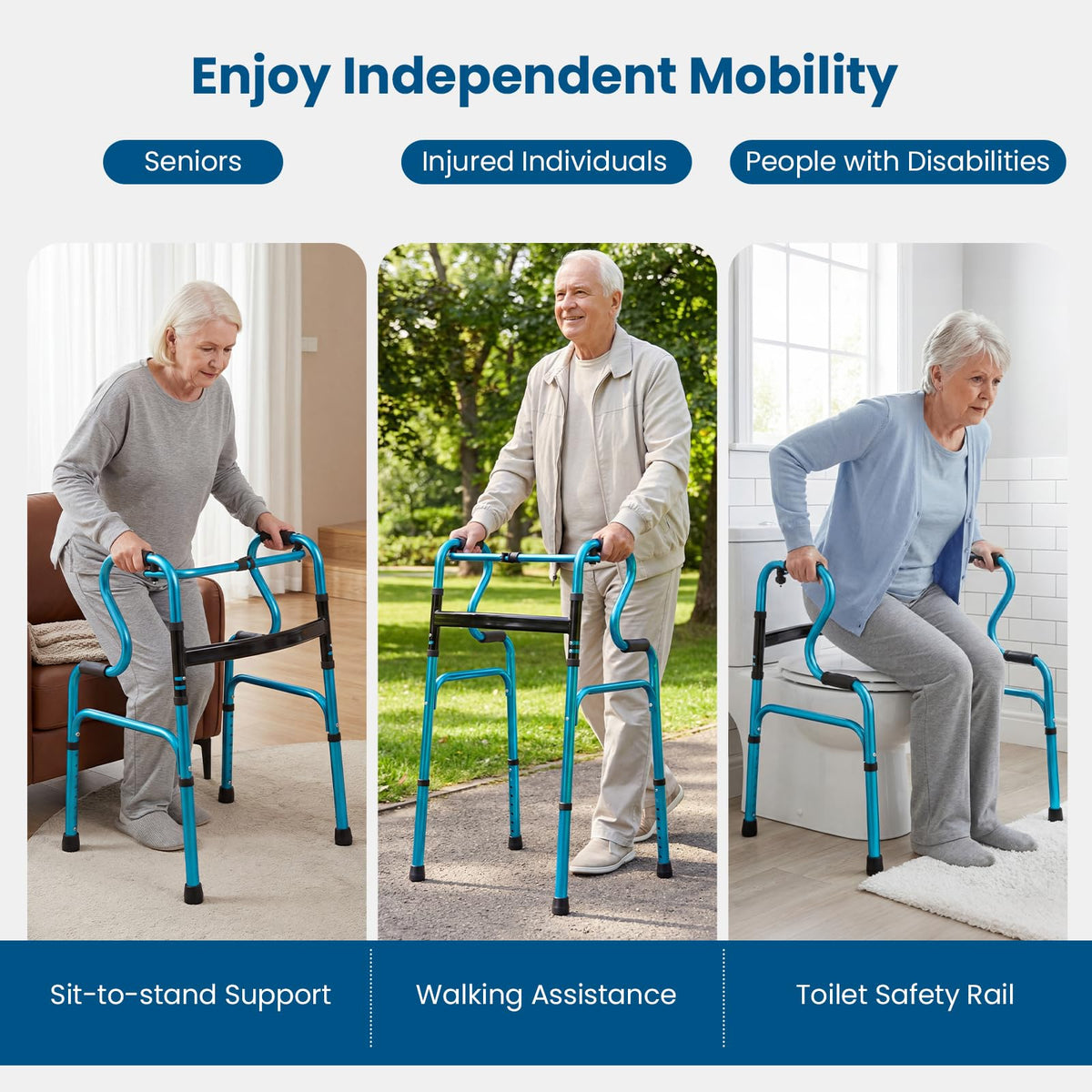 Folding Walker, Height Adjustable Walking Frame