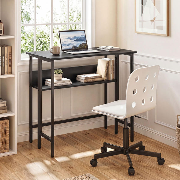 Giantex 80cm Small Folding Computer Desk w/Storage Shelf, Drop Leaf
