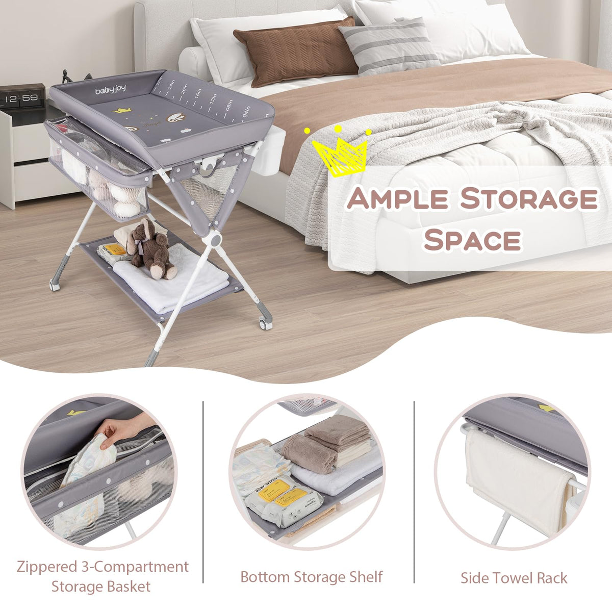 Portable Folding Baby Changing Table for Infant Newborn Nursery
