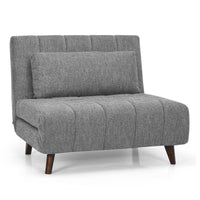 Tri-Fold Down Sofa Bed Chair with Solid Wood Legs