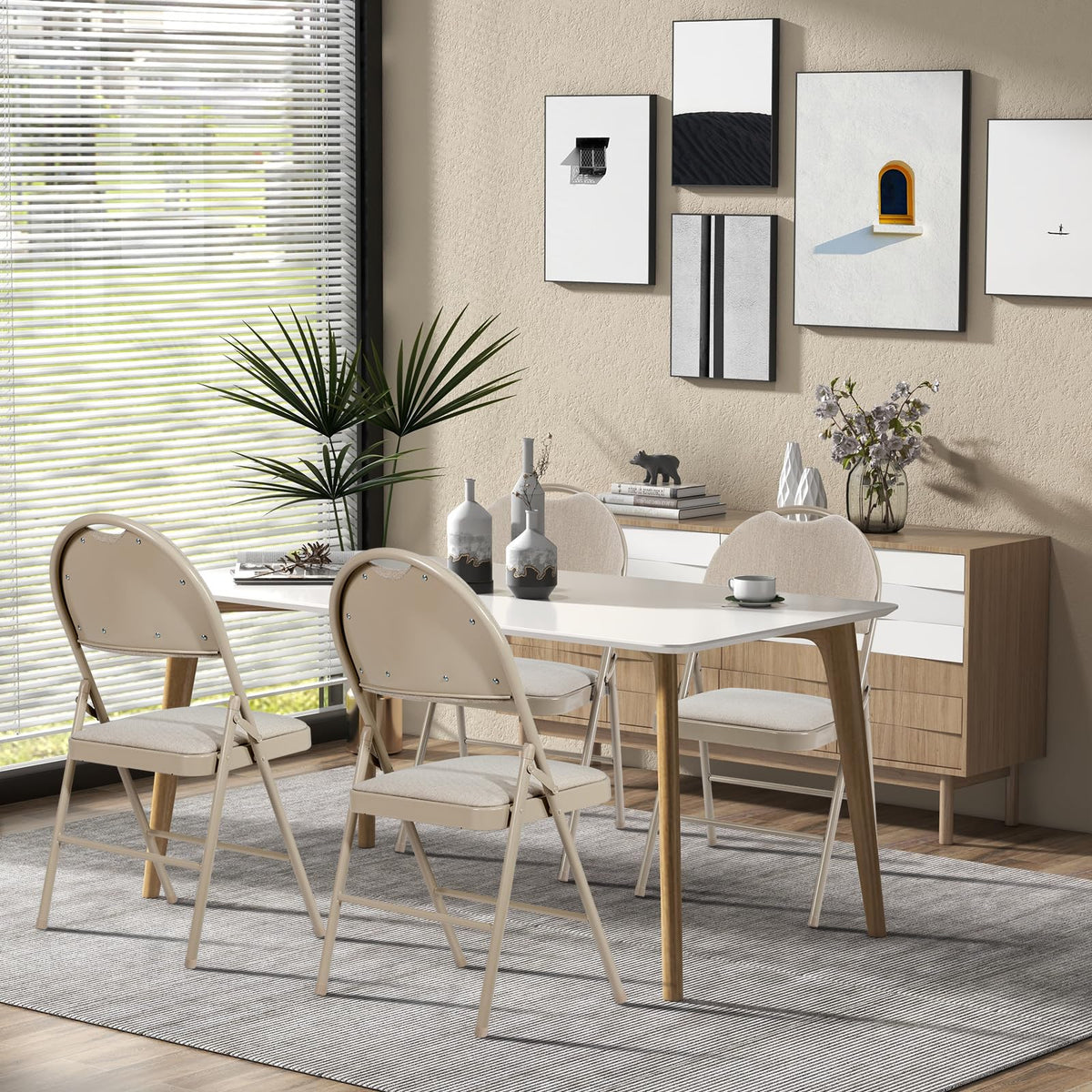 6 Pieces Foldable Chairs, Portable Folding Chairs