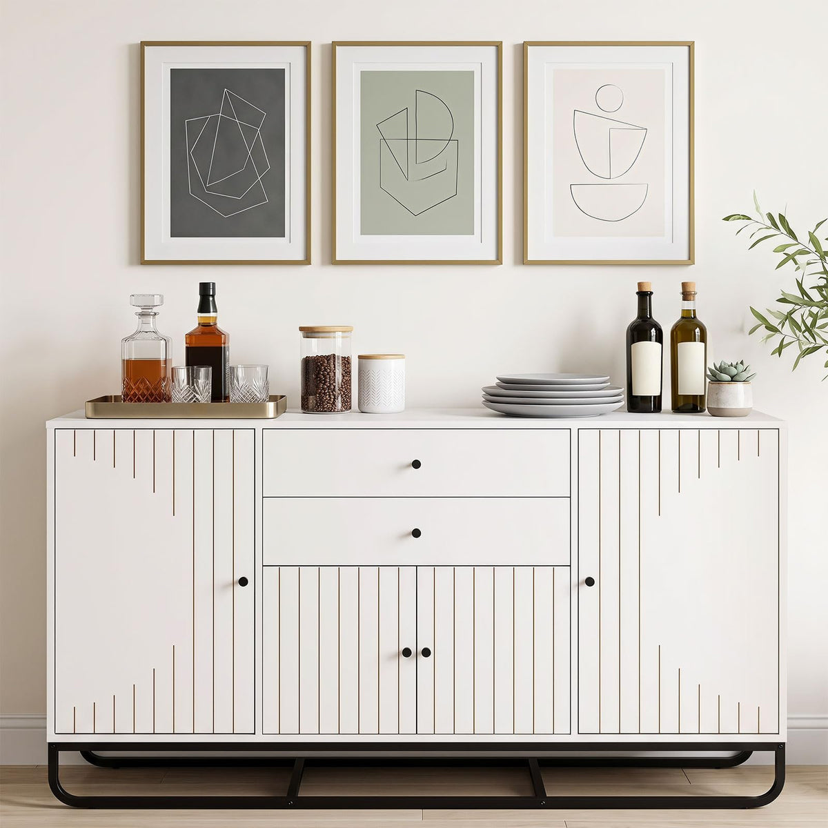 Giantex Modern Buffet Cabinet, Coffee Bar Cabinet with Drawers & Doors