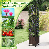 220cm Tall Raised Garden Bed w/Trellis