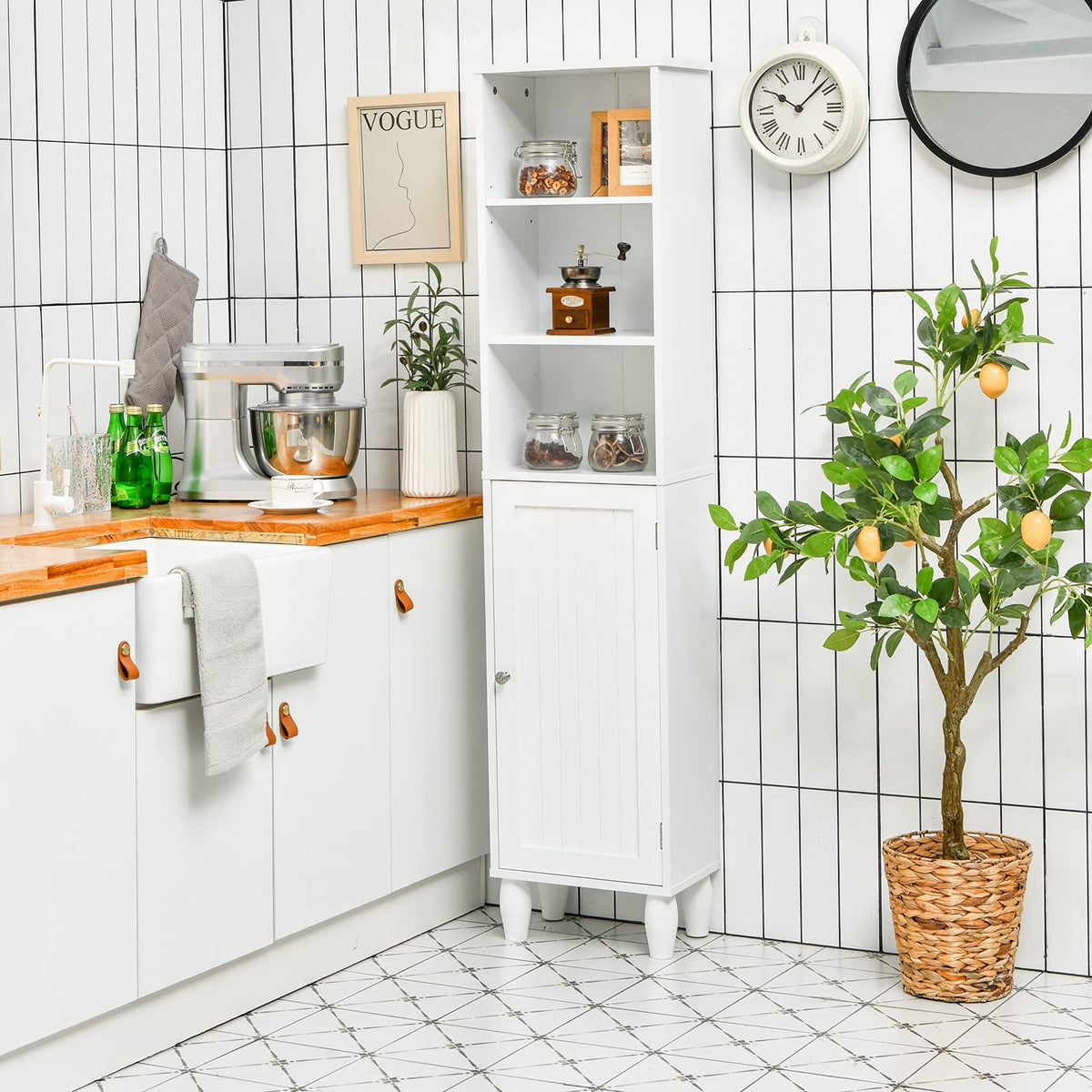 Freestanding Tall Bathroom Storage Cabinet