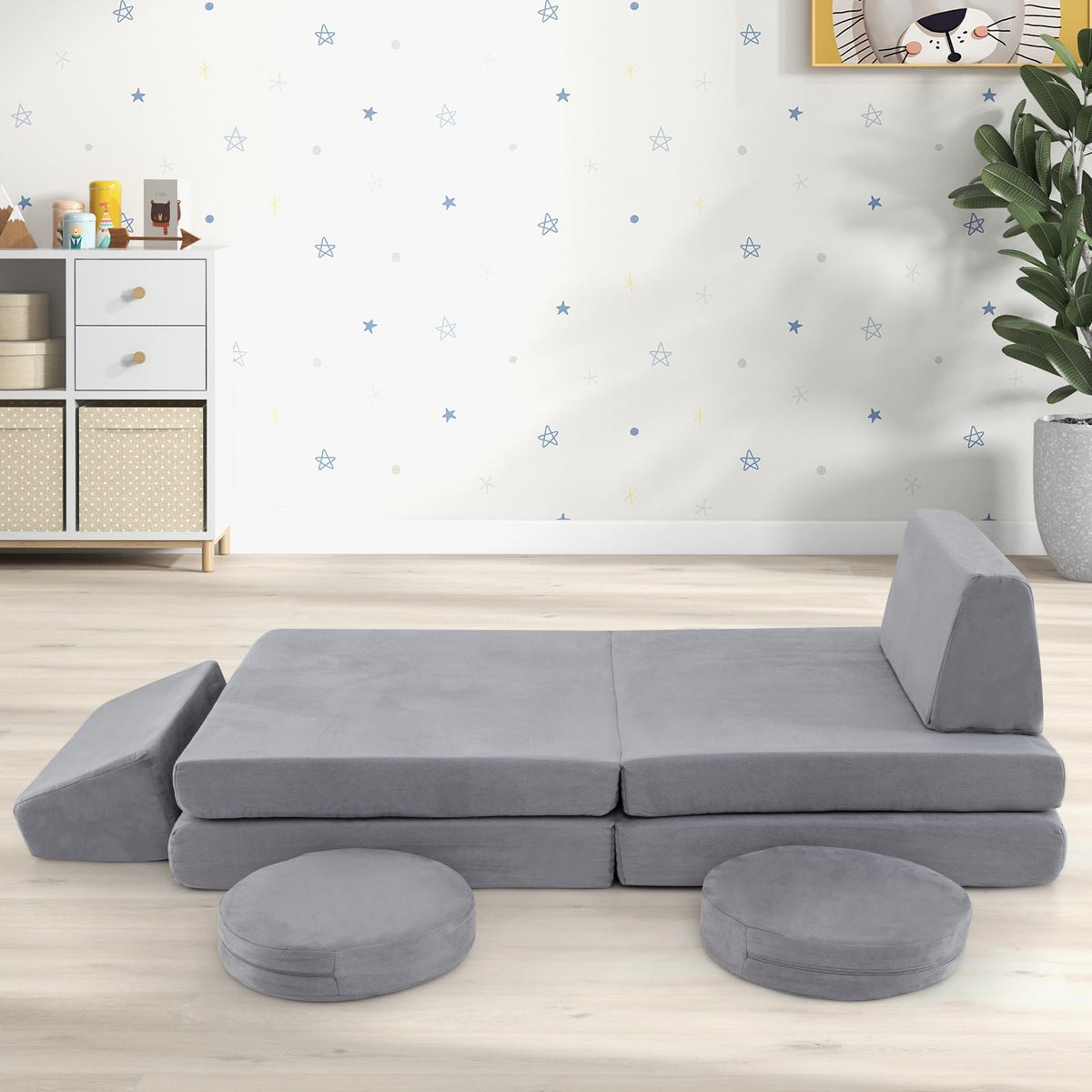 6 Pieces Modular Kids Play Couch for Playroom Nursery