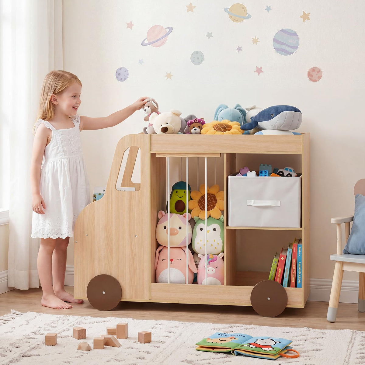 Toy Storage Organizer Kids Bookshelf with Open Shelves