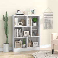 80cm 7-Cube Bookshelf 3-Tier Freestanding Storage Organizer Wood Display Shelf