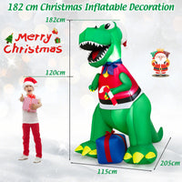 1.82M Inflatable Christmas Dinosaur with Gift for Indoor/Outdoor