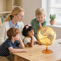 30 cm Illuminated World Globe Light up Globe Night Lamp with Wooden Stand