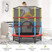 55 Inches Kids Trampoline with Safety Enclosure Net