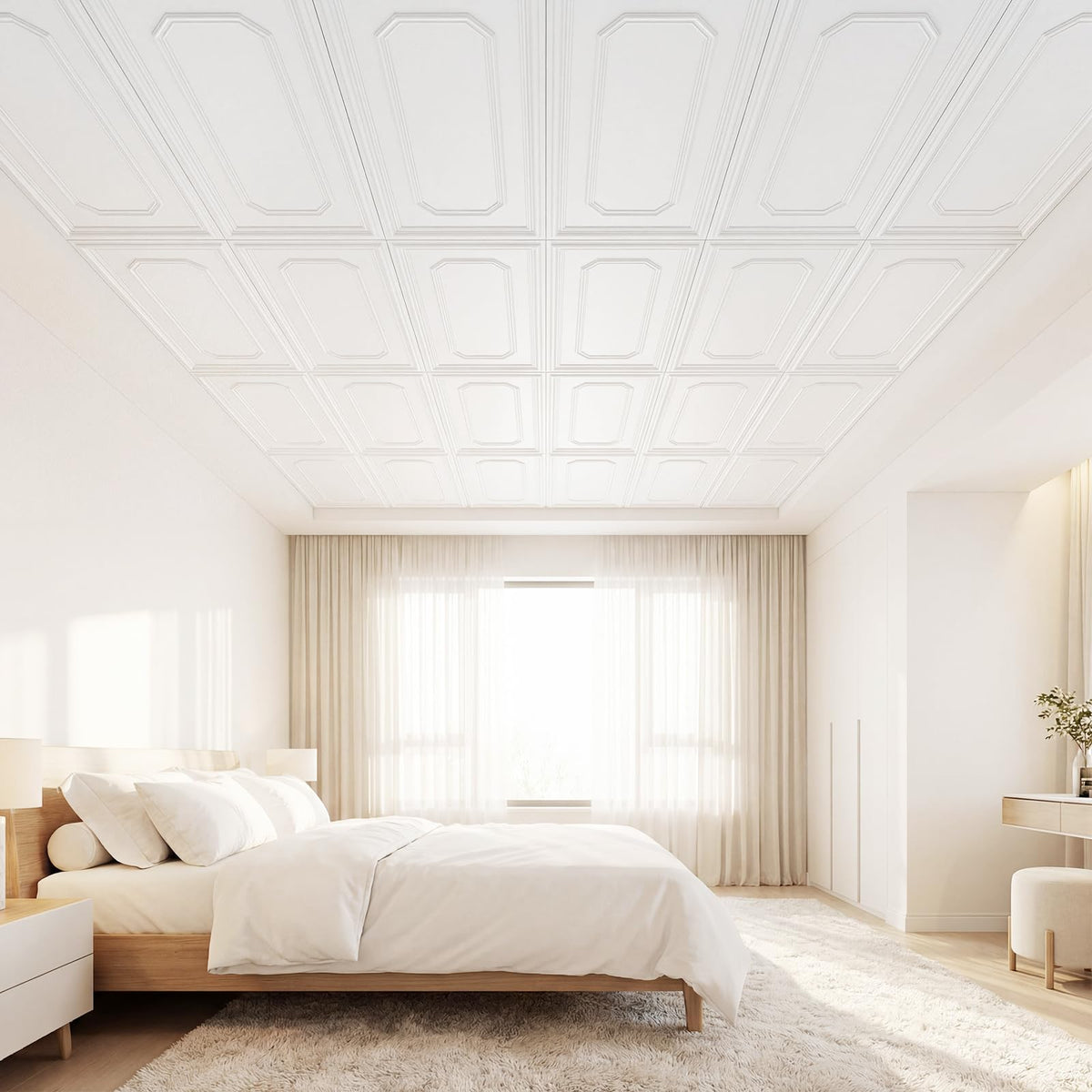 Ceiling Tiles Decorative PVC 3D Wall Panels Waterproof and Paintable