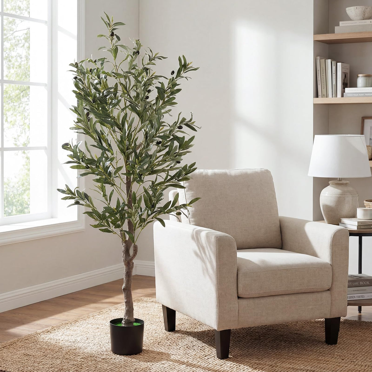 1.5M Tall Faux Greenery Plants with Realistic Fruits and Mosses