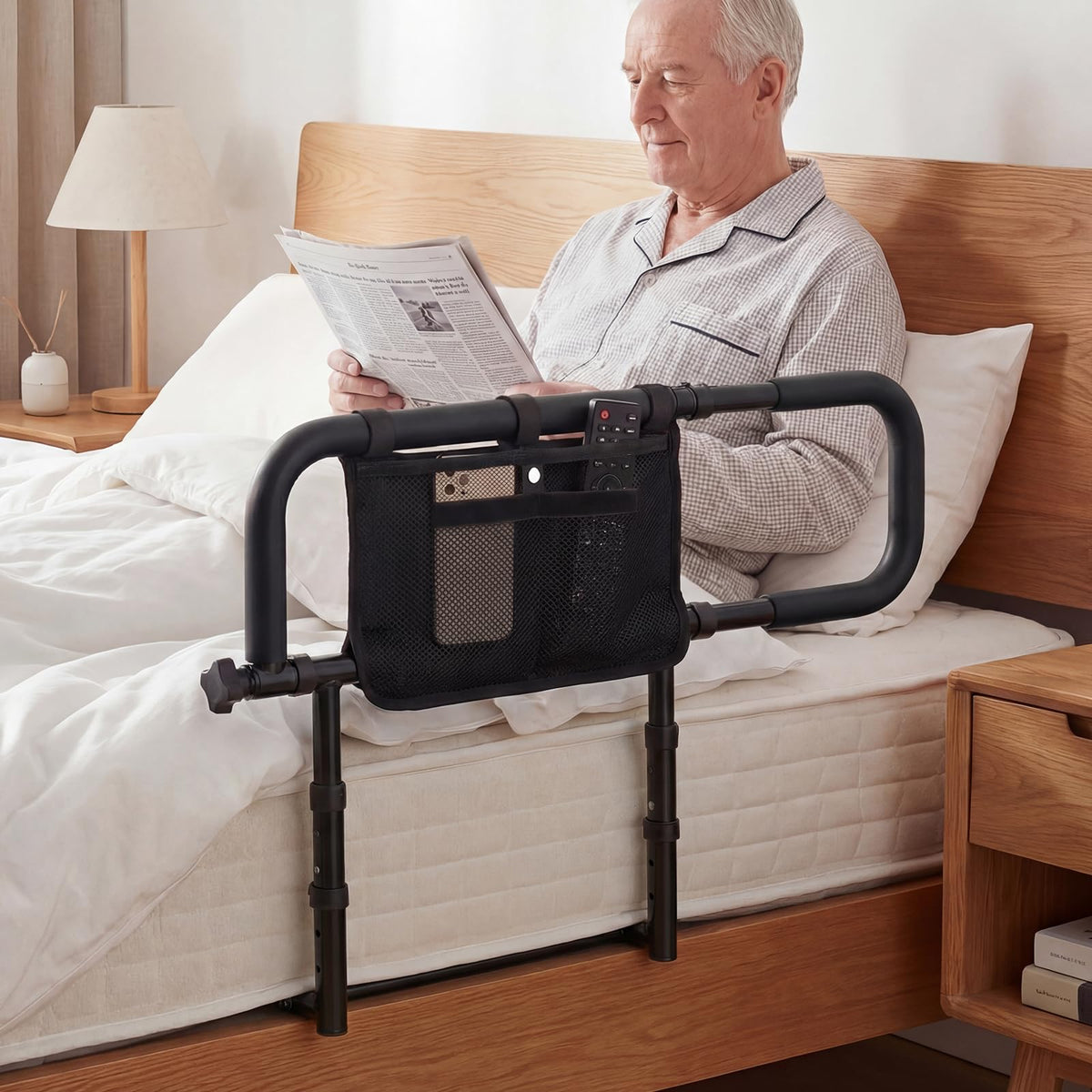 Foldable Bed Rail for Seniors, Bed Rail for Elderly Adults Safety
