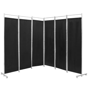 6 Panel Room Divider, 300x180CM Folding Privacy Screen with Steel Frame & Fabric Surface