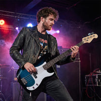 4 Strings Full Size Bass Guitar Kit with Double Pickups and Open-gear Tuning