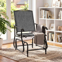 Outdoor Glider Chair with Metal Frame and Breathable Fabric