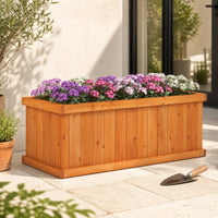 Raised Garden Bed with 4 Drainage Holes and Bottom Gaps for Vegetables Flowers Herbs
