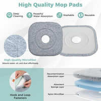 Spin Mop and Bucket Set with Replaceable Mop Pads