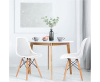 Giantex Set of 2 DSW Dining Chair, Shell PP Lounge Side Chair W/Mesh Design and Beech Wood Legs