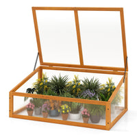 Wood Cold Frame Greenhouse, Portable Raised Planter Bed Protection